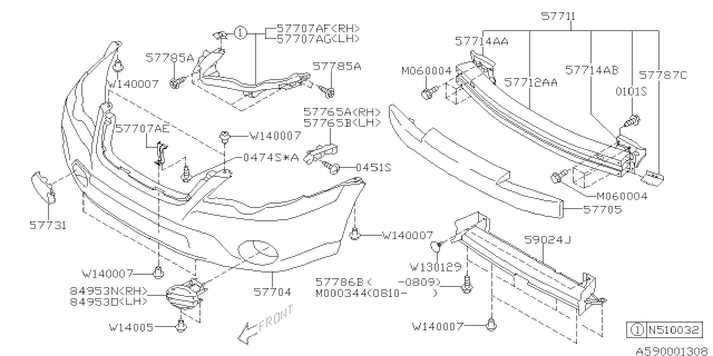 2009 Subaru Legacy Clip 2PIECE D7 Diagram for 909140051