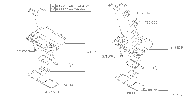 2009 Subaru Legacy Lamp - Room Diagram 1