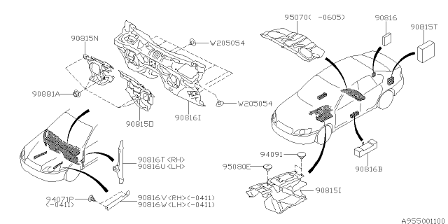 2007 Subaru Outback Floor Insulator Diagram 1
