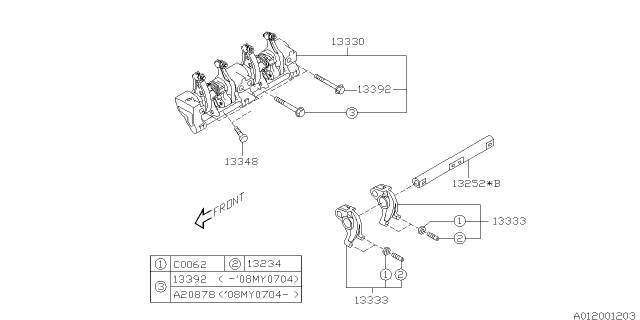 2009 Subaru Legacy Valve Mechanism Diagram 4