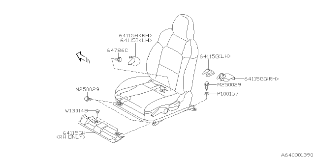 2009 Subaru Legacy Front Seat Diagram 5