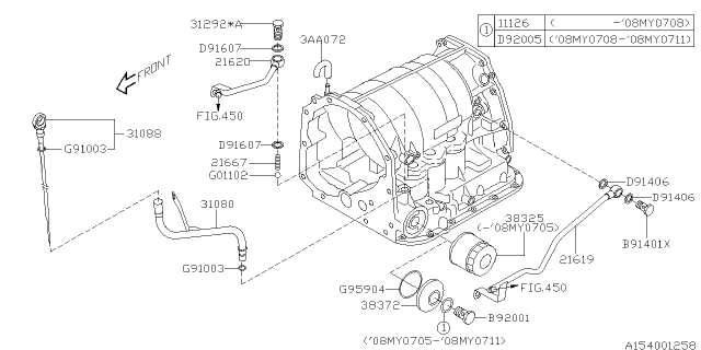 2007 Subaru Outback Automatic Transmission Case Diagram 3