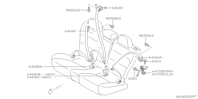 2005 Subaru Outback Rear Seat Belt Diagram 2