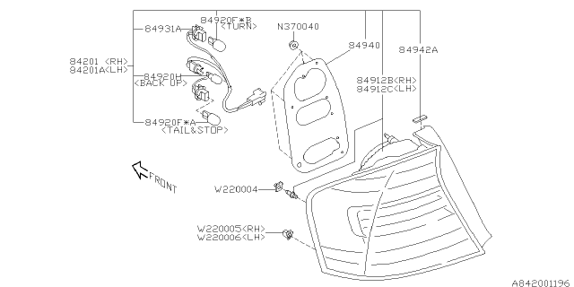 2007 Subaru Outback Packing Diagram for 84940AG060