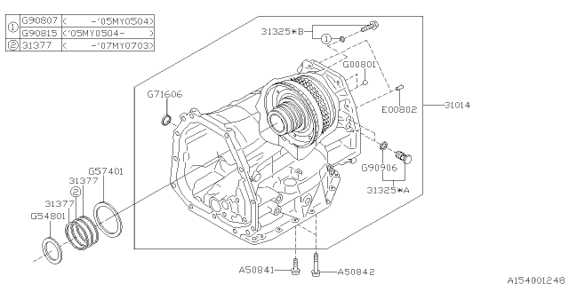 2007 Subaru Outback Automatic Transmission Case Diagram 7