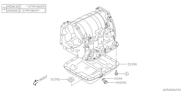 2007 Subaru Outback Automatic Transmission Case Diagram 4
