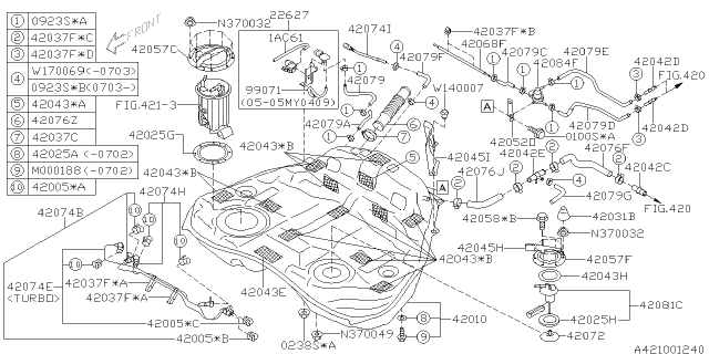 2005 Subaru Outback Drain Packing Diagram for 42060AA080