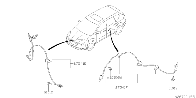 2011 Subaru Tribeca Sensor Sub Assembly Ft Diagram for 27540XA00A
