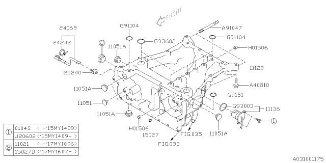 2017 Subaru Outback Plug-Cylinder Head Diagram for 11051AA150
