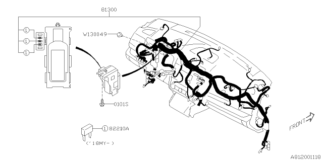 2016 Subaru Outback Wiring Harness Instrument Diagram for 81302AL25B