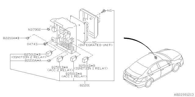 2018 Subaru Legacy Joint Box Assembly RH Diagram for 82201AL30C