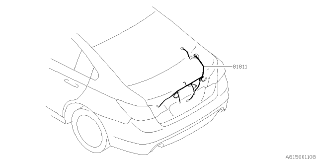 2019 Subaru Outback Cord Trunk Lid Diagram for 81811AL02B