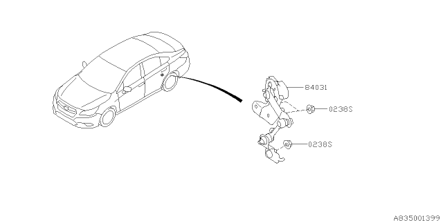 2019 Subaru Outback Sensor Assembly Head Lamp Level Diagram for 84031AL00A
