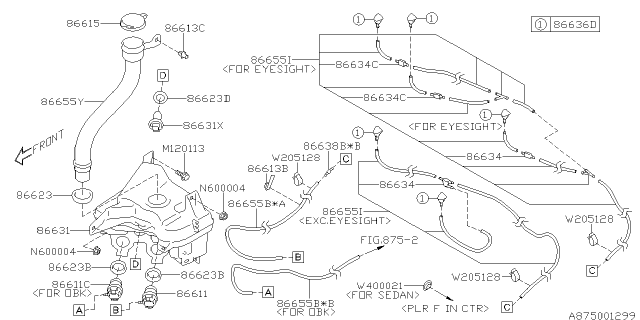 2018 Subaru Outback Clamp Diagram for 86613AL010