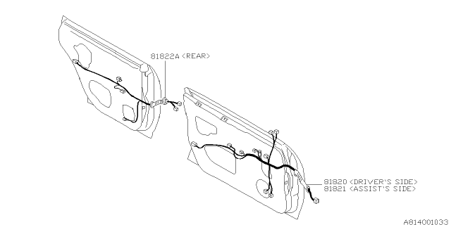 2003 Subaru Forester Cord Door Driver Diagram for 81820SA210