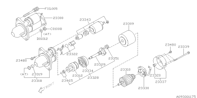 2007 Subaru Forester Connector Brush Holder Assembly Diagram for 23330AA040