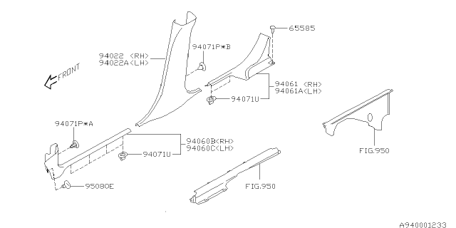 2006 Subaru Forester Inner Trim Diagram 1