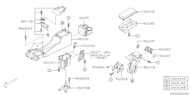2007 Subaru Forester Console Box Diagram 1
