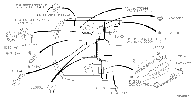 2004 Subaru Forester Harness BULKHEAD Diagram for 81412SA050
