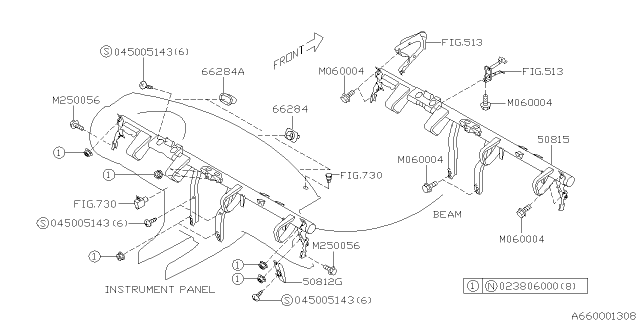 2005 Subaru Forester Instrument Panel Diagram 2