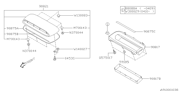 2005 Subaru Forester Grille & Duct Diagram