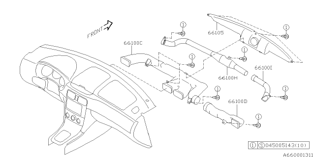 2004 Subaru Forester Instrument Panel Diagram 1
