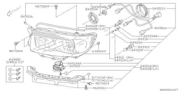2008 Subaru Forester Socket Diagram for 84930SA000