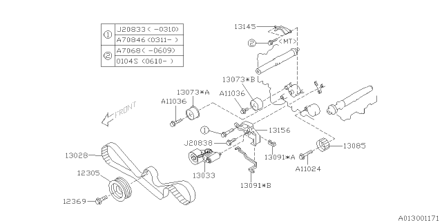 2005 Subaru Forester Camshaft & Timing Belt Diagram 3