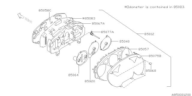 2004 Subaru Forester Knob Kit Combination Meter Diagram for 85077SA000
