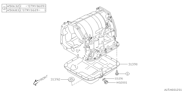 2007 Subaru Forester Automatic Transmission Case Diagram 2