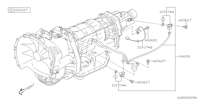2012 Subaru Legacy Sensor And Harness Assembly Tra Diagram for 24030AA210
