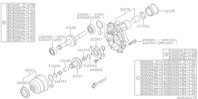 2012 Subaru Legacy Roller Bearing Diagram for 806330110