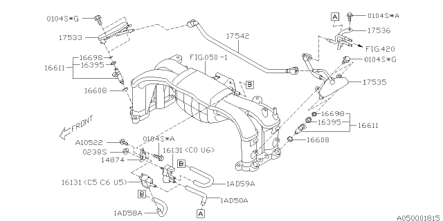 2010 Subaru Legacy Pipe Fuel RH Diagram for 17533AA441