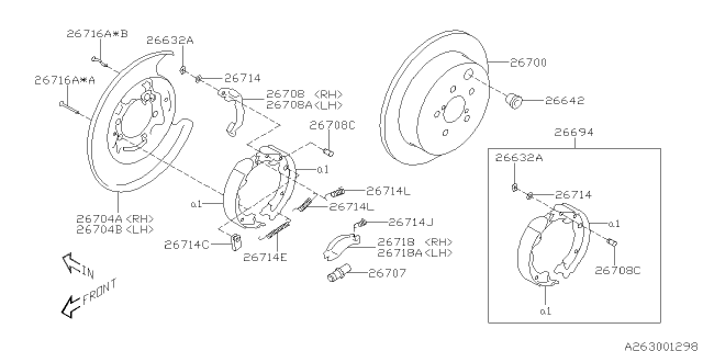 2015 Subaru Forester Rear Brake Back Plate, Right Diagram for 26704FJ000