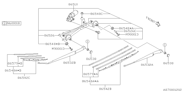 2015 Subaru Forester Wiper - Windshilde Diagram 2