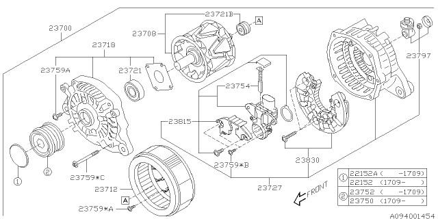 2018 Subaru Forester Scr Assembly ALTERNATOR NTR Diagram for 23759AA050