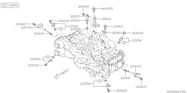 2014 Subaru Forester Spark Plug & High Tension Cord Diagram 1