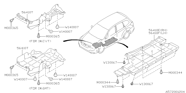 2018 Subaru Forester Under Cover & Exhaust Cover Diagram 2