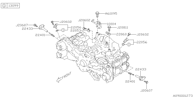 2014 Subaru Forester Spark Plug & High Tension Cord Diagram 2