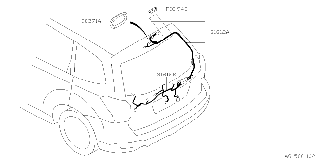 2015 Subaru Forester Cord Rear Gate Diagram for 81817SG001