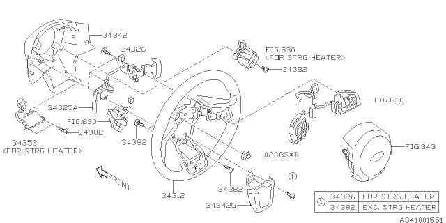 2017 Subaru Forester Steering Wheel Diagram for 34312SG070VH