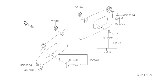 2018 Subaru Forester Room Inner Parts Diagram 2