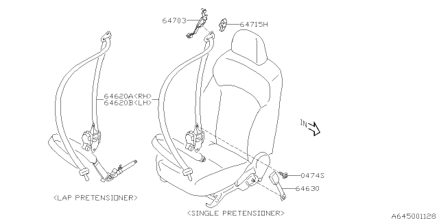 2014 Subaru Forester Seat Belt Outer Front URH Diagram for 64621SG000VH