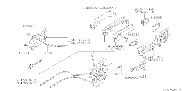2018 Subaru Forester Front Door Lock Actuator Assembly, Left Diagram for 61032SG090