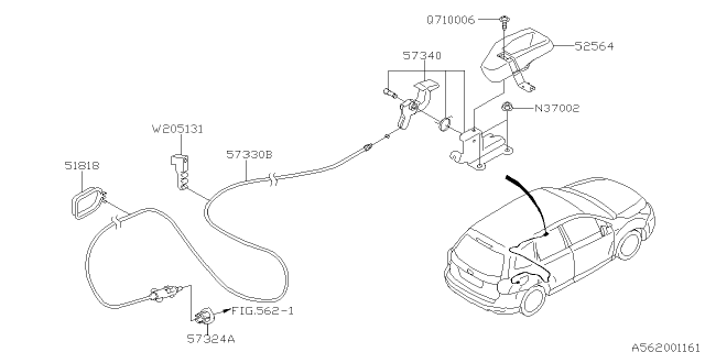 2016 Subaru Forester Trunk & Fuel Parts Diagram 1