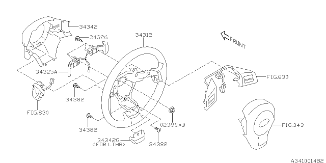2014 Subaru Forester Steering Wheel Diagram for 34312SG010VH