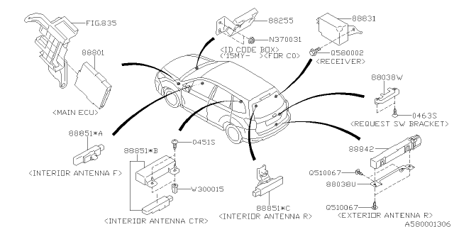 2014 Subaru Forester Key Kit & Key Lock Diagram 4
