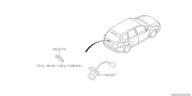 2014 Subaru Forester Rear V Camera Assembly RVC Diagram for 86267SG000