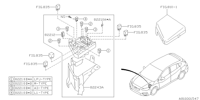2021 Subaru Impreza Slow Blower Fuse Diagram for 82211AL12A