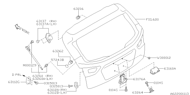 2020 Subaru Impreza Plug Diagram for 62432KA000